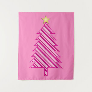 Tenture Arbre de Noël moderne en Pink Peppermenthe