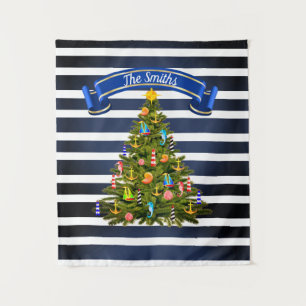 Tenture Arbre de Noël nautique personnalisé