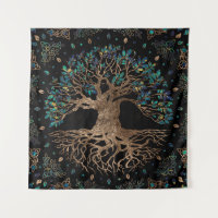 Arbre de vie - Ornement en or et marbre du Yggdras