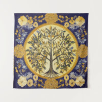 Arbre de vie par kedoki Broderie Blue Gold