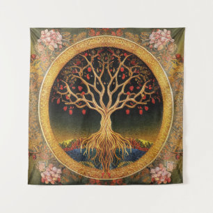 Tenture Arbre de vie par kedoki Broderie Vintage florale