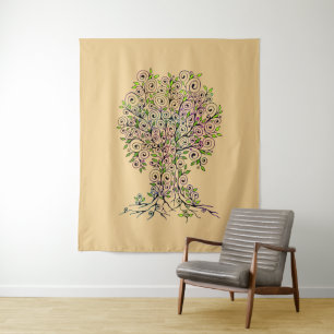 Tenture Arbre De Vie - Spirales Fruits Feuille 1