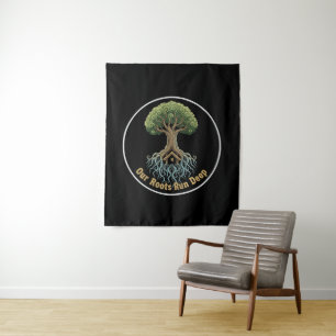 Tenture Arbre généalogique symbolique de la vie 'Nos racin