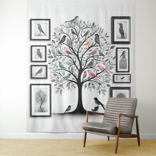 Tenture Arbre photos de famille 01 (En situation)