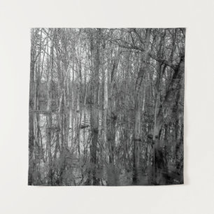 Tenture Arbres dans une forêt en noir et blanc. beauté dan