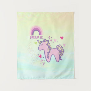 Tenture Arc-en-ciel licorne pastel coloré 