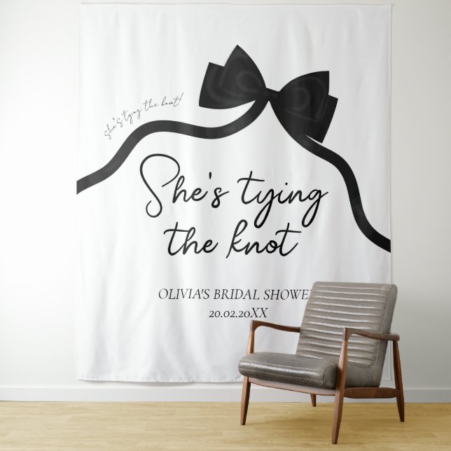 Tenture Arc noir elle attache la douche nuptiale du noeud (En situation)