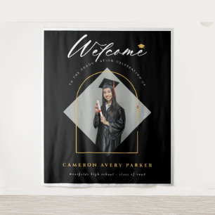 Tenture Arch Tassels Photo Graduation Welcome Backdrop