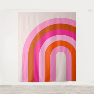 Tenture Arche arc-en-ciel rose et orange