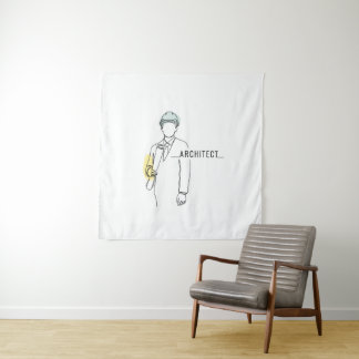 Tenture Architecte simple une ligne art continu