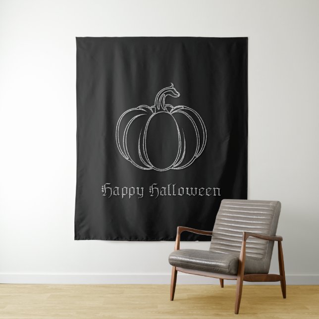 Tenture Argent Citrouille Halloween arrière-plan photo (En situation)
