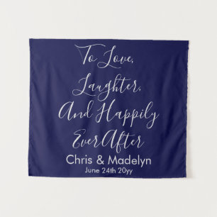 Tenture Argent et marine Mariage arrière-plan Photo Booth