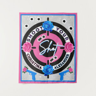 Tenture Armes ou Roses rose et bleu   Révélation de genre