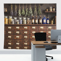 Armoire de pharmacie antique en Herbier vintage su