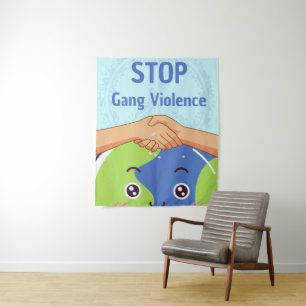 Tenture Arrêtez la poignée de main de la violence des gang