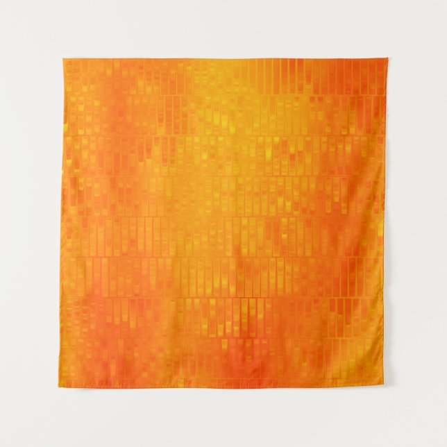 Tenture Arrière - plan abstrait en mosaïque orange brillan (Devant)