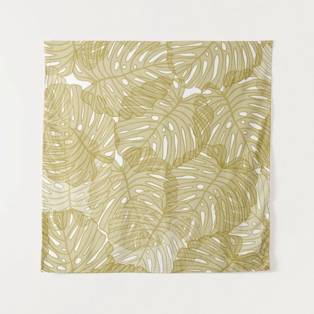 Tenture Arrière - plan blanc de Feuille de Monstera transp (Devant)