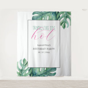 Tenture Arrière - plan de fête d'anniversaire tropical
