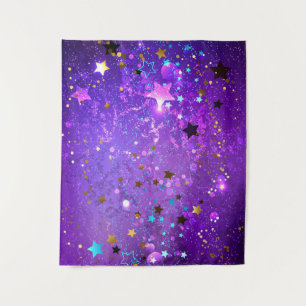 Tenture Arrière - plan de feuille violet avec étoiles