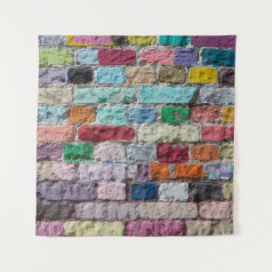 Tenture Arrière - plan de la texture murale en brique pein