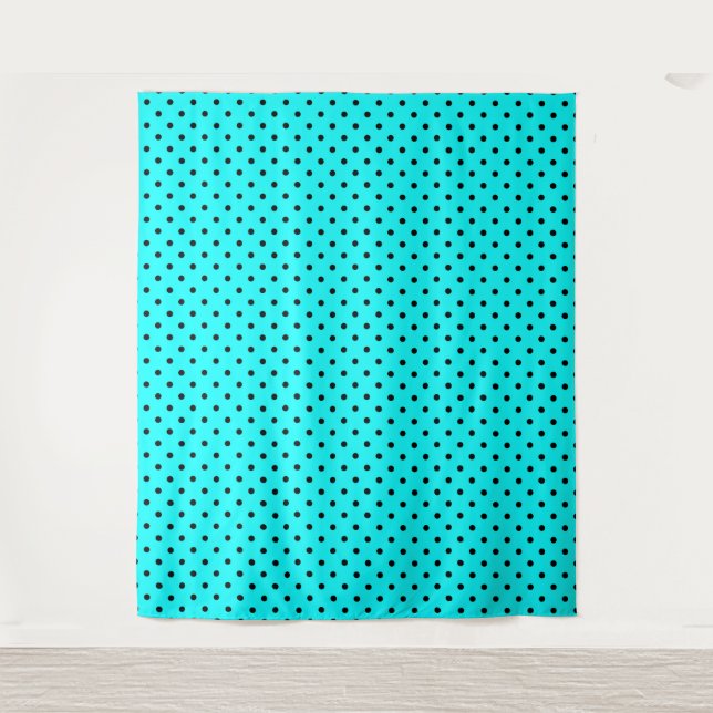 Tenture Arrière - plan de pois turquoise (Devant)