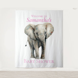 Tenture Arrière-plan du Baby shower d'aquarelle éléphant