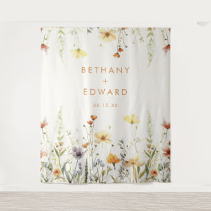 Tenture Arrière-plan du Mariage Fleur sauvage rustique