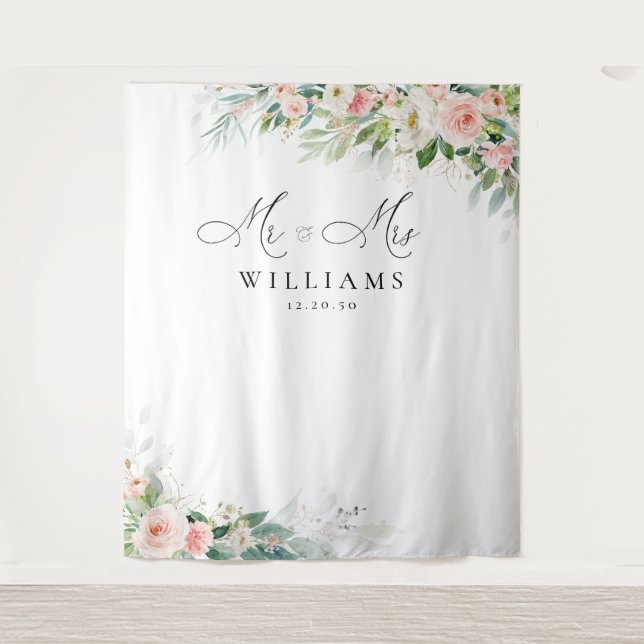 Tenture Arrière-plan Mariage de roses blanches Ethereal (Devant)