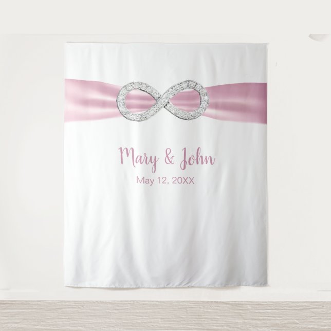 Tenture Arrière-plan Mariage d'infinité en diamant rose (Devant)