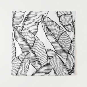 Tenture Arrière - plan motif de feuille de bananier sans c