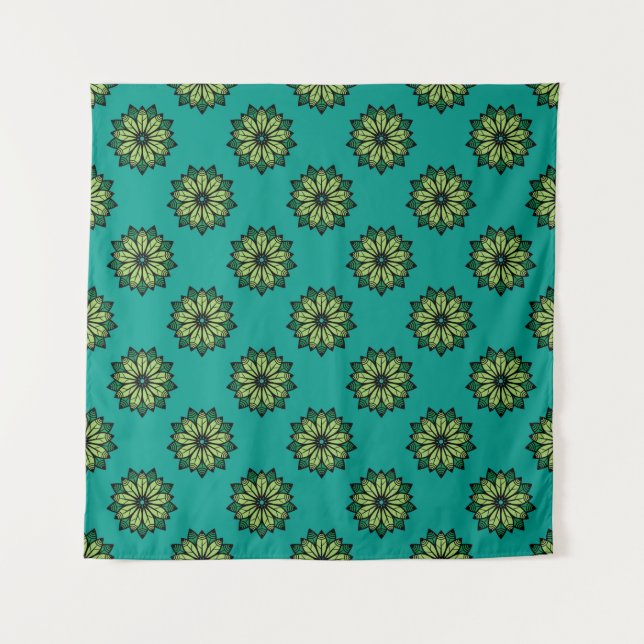 Tenture Arrière - plan motif sans couture à feuilles verte (Devant)