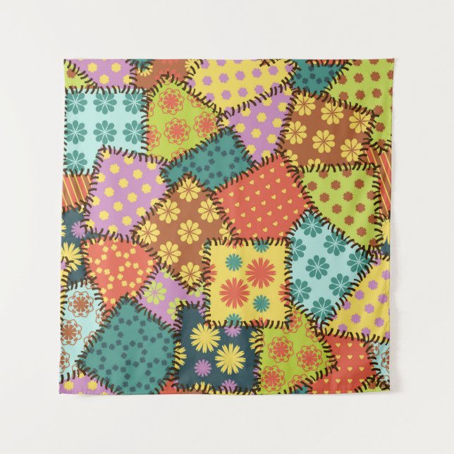 Tenture arrière - plan patchwork avec différents motifs (Devant)