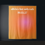 Tenture Arrière-plan personnalisé du Bat mitzvah orange ré<br><div class="desc">Arrière-plan unique de Bat mitzvah rétro orange rose</div>