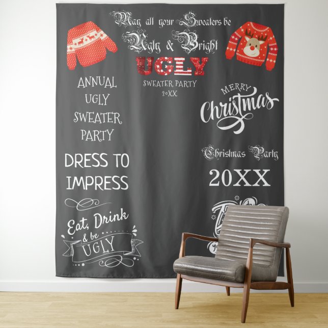 Tenture Arrière - plan photo de la fête du pull moche (En situation)