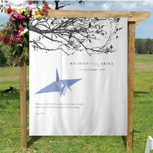 Tenture Arrière-plan photo Mariage de grue en papier viole