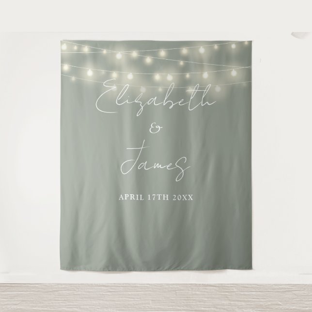 Tenture Arrière-plan photo Mariage de la chaîne verte Sage (Devant)