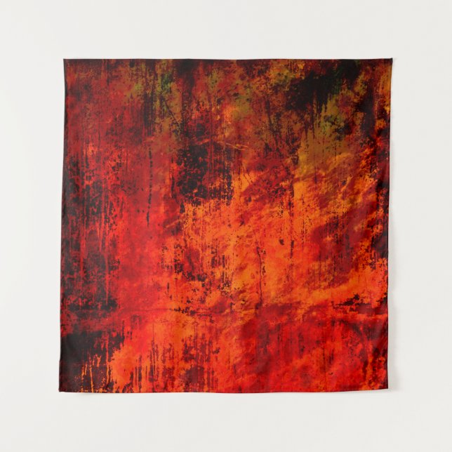 Tenture Arrière - plan rouge vif sale vieux noir pelé. Hal (Devant)