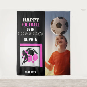 Tenture Arrière-plans de fête d'anniversaire de football, 