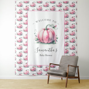 Tenture Arrière-plans photo Baby shower Citrouille rose