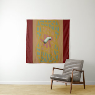 Tenture Art à motifs couleur sable dessiné