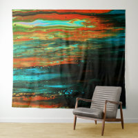 *~* Art Abstrait Gras Black Blue Orange