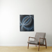 Art abstrait moderne fractal bleu gris plastique 3