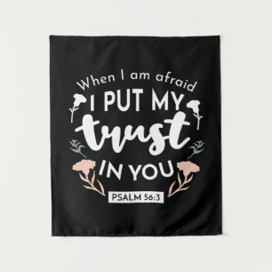 Tenture Art chrétien floral foncé - Psaume 56:3