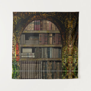 Tenture Art de bibliothèque de vieux livres vintage pour l