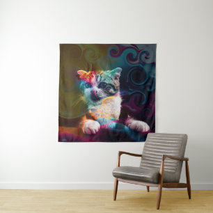 TENTURE ART DE CHAT COLORÉ TENDANCE DRÔLE