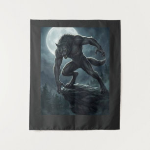 Tenture Art de fantasy sombre de loup-garou gothique plein