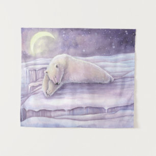 Tenture Art de la faune fantaisiste de l'ours endormi