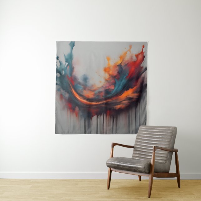 Tenture art de la peinture abstraite (En situation)
