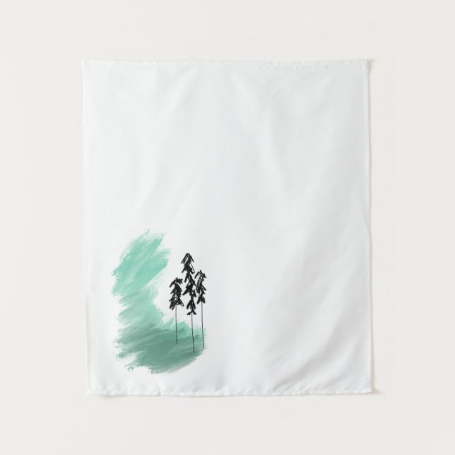Tenture art de l'arbre vert scandinave simple moderne ment (Devant)