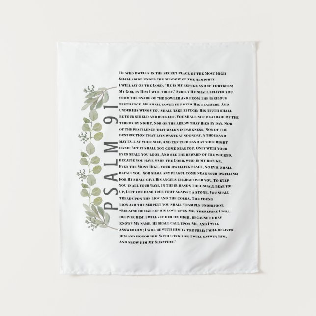 Tenture Art de l'écriture sainte sur l'eucalyptus Psaume 9 (Devant)